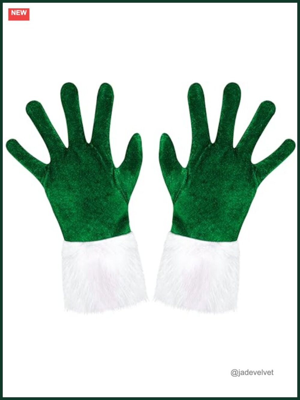 Velvet Santa Gloves Fur Cuff One Size Christmas Costume